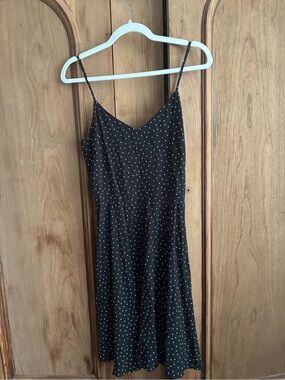 GAP Black Mini Slip Dress with White Polka Dots
